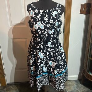 Madison Black and Blue Floral Dress